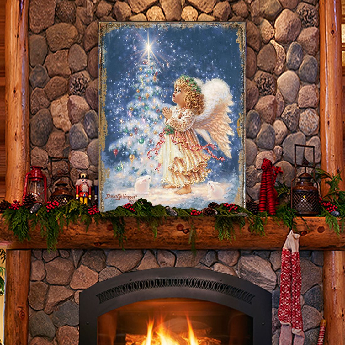 My Christmas Wish Art Wooden Wall Art by D. Gelsinger - Nativity Holiday Decor - 95656B-0703