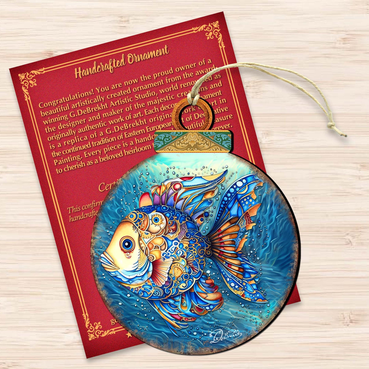 Coastal Decorations - Blue Fish Wooden Ornaments by G.Debrekht Coastal Holiday Decor - 8688181