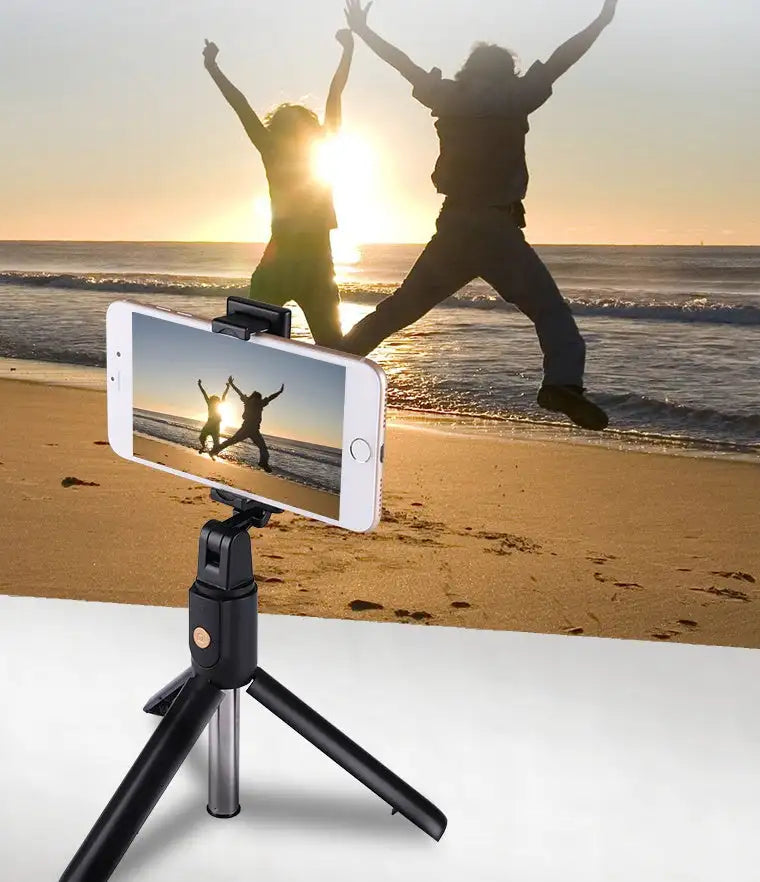 Compatible with Apple, Bluetooth version of stainless steel tripod - Lootquake