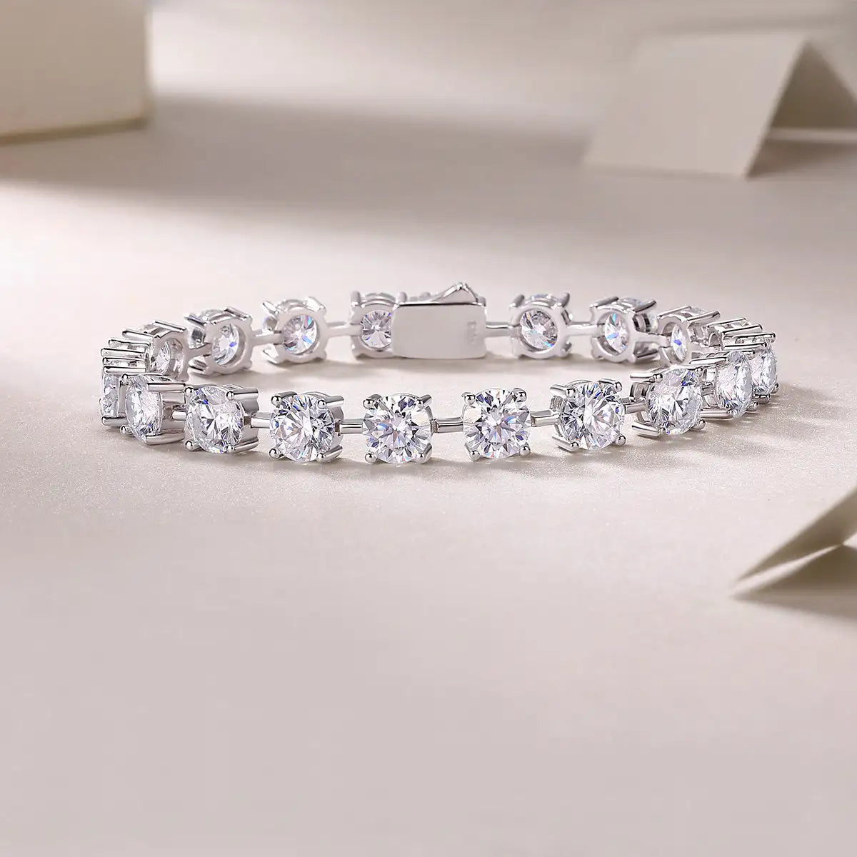 About Time Luxury Fashion Mossan Diamond S925 Silver Bracelet Comparable To Natural Diamonds - Lootquake