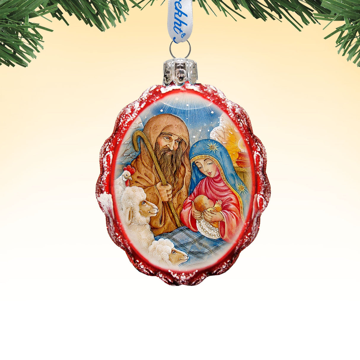 Nativity Glass Ornament Keepsake,, Nativity Inspirational Decor - 772029