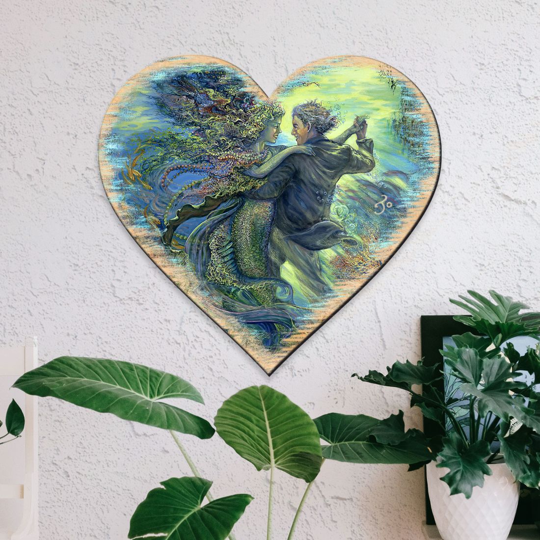 For the Love of a Mermaid Wall Hanger by Josephine Wall - Coastal Sea-Life Decor - 8472111H-JW