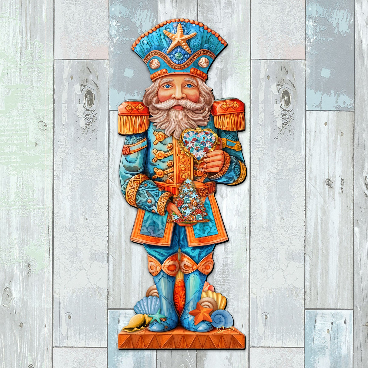 Coastal Nutcracker Outdoor Door Decor by G. DeBrekht - Coastal Holiday Decor - 8652753H