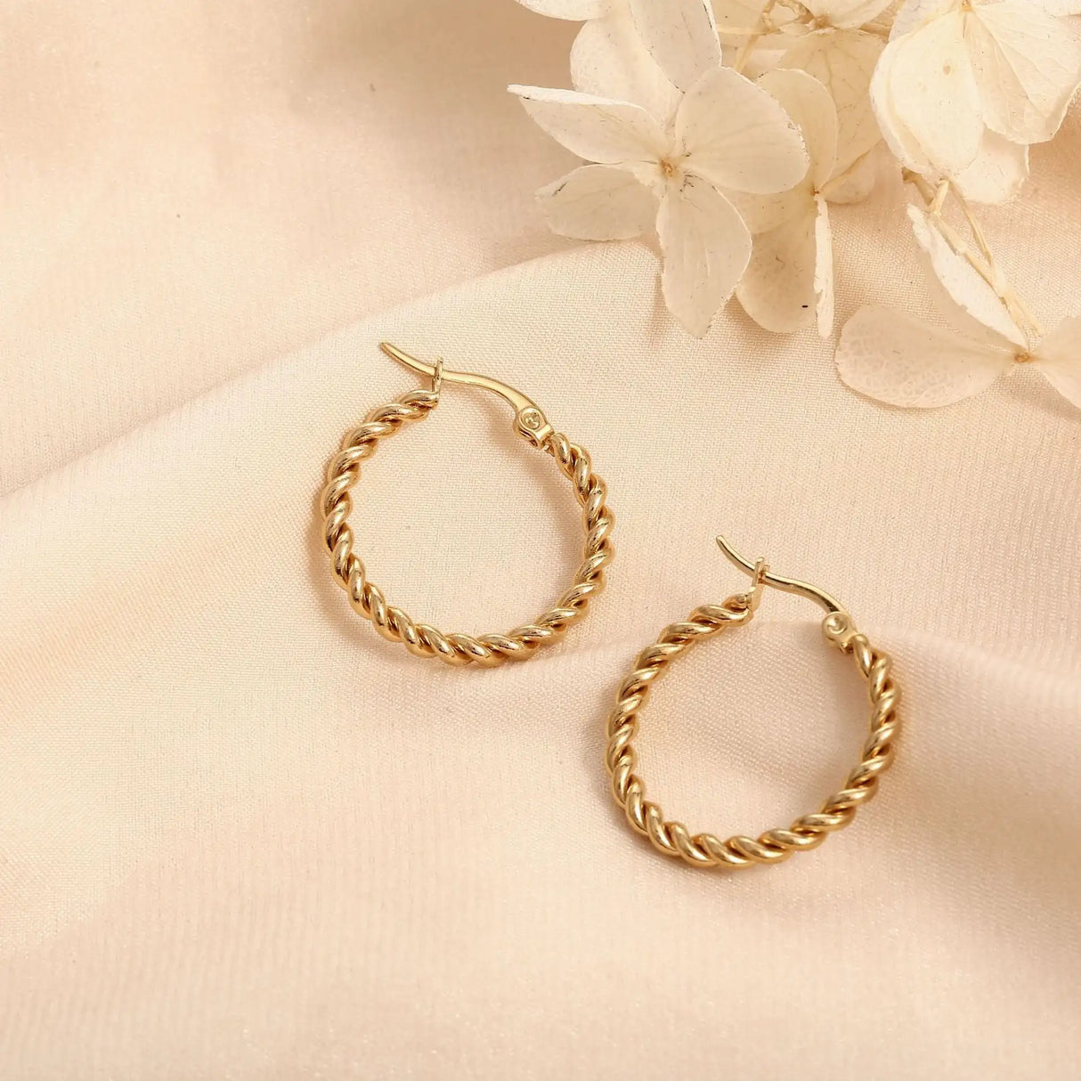 Golden Twist Weave Twisted Wire Hoop Earrings - Lootquake