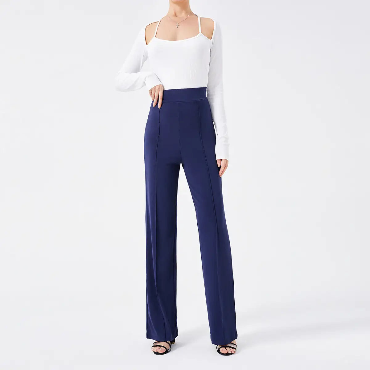 Solid Color Casual Pants Slim, High-waisted Bell Bottoms - Lootquake