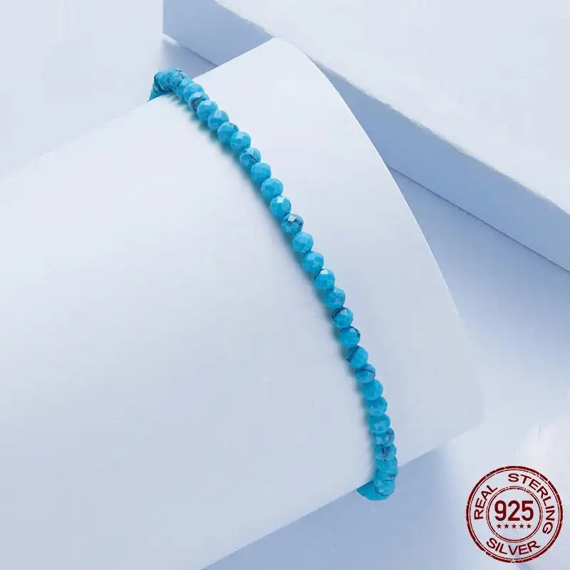 Fashion Turquoise Bracelet Sterling Silver White Gold Plated - Lootquake