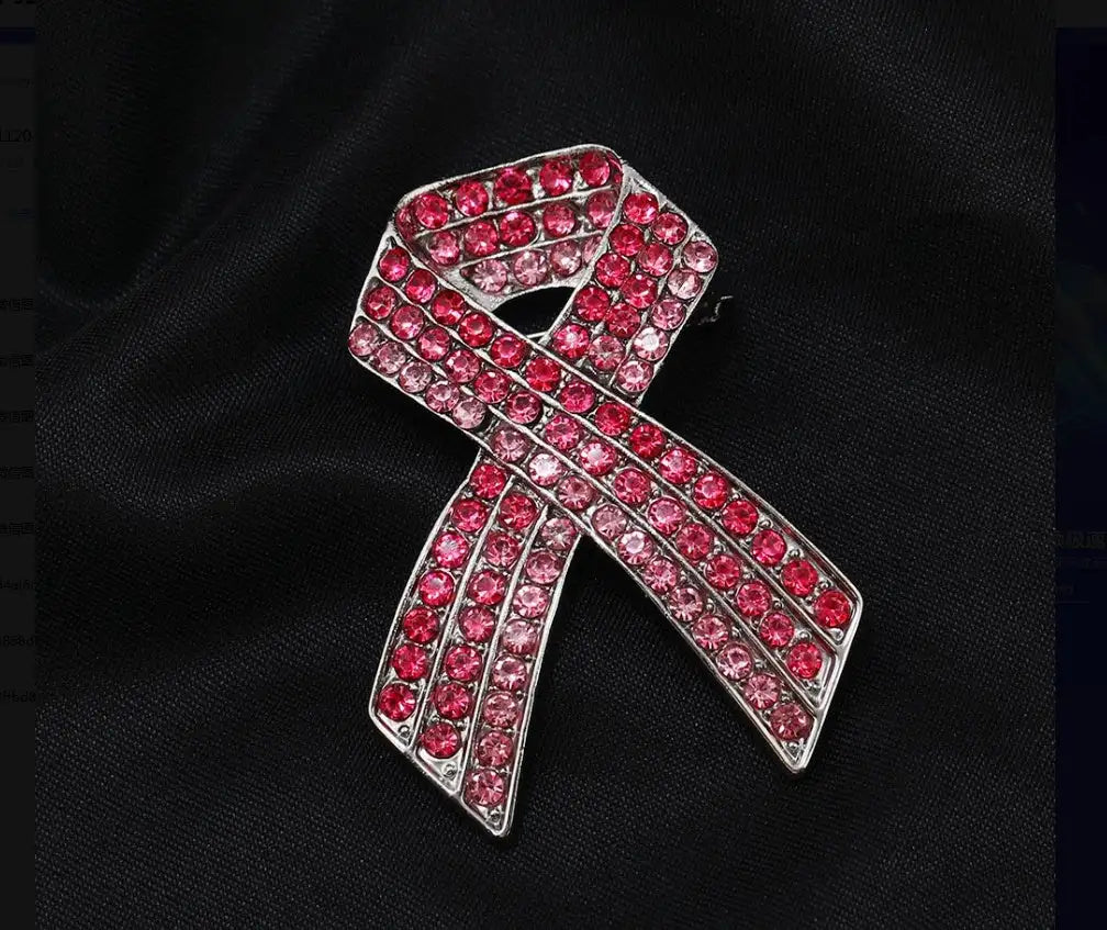 2pc Full Diamond Red Ribbon Alloy Brooch - Lootquake