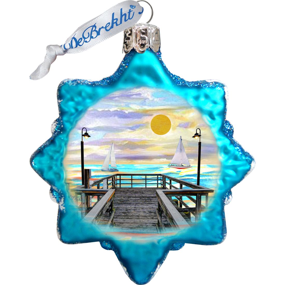 Adornos de cristal de mercurio "At the Sea" (juego de 3) de G. DeBrekht - Decoración navideña costera - 770134S3