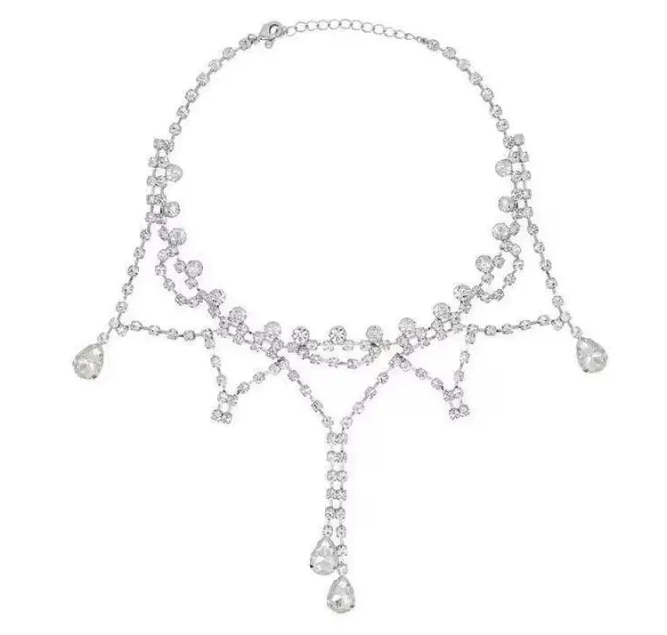 2025 New High End Design Full Diamond Water Diamond Necklace - Lootquake