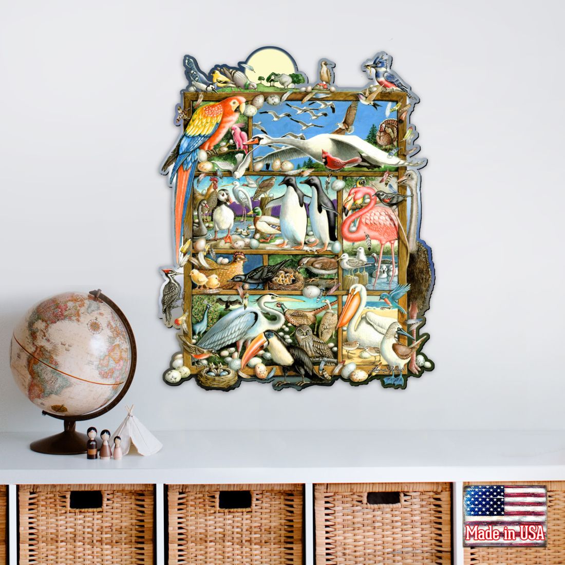 Birds Whimsical Wall Art by Laura Seeley - Love Family Kids Decor - 8513001-LS