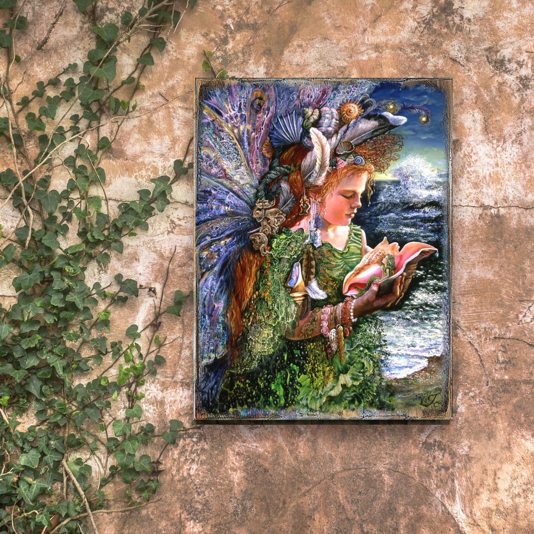 Beachcomber Fairy Fantasy Wooden Wall Art by Josephine Wall - Fantasy Decor - 852130-JW