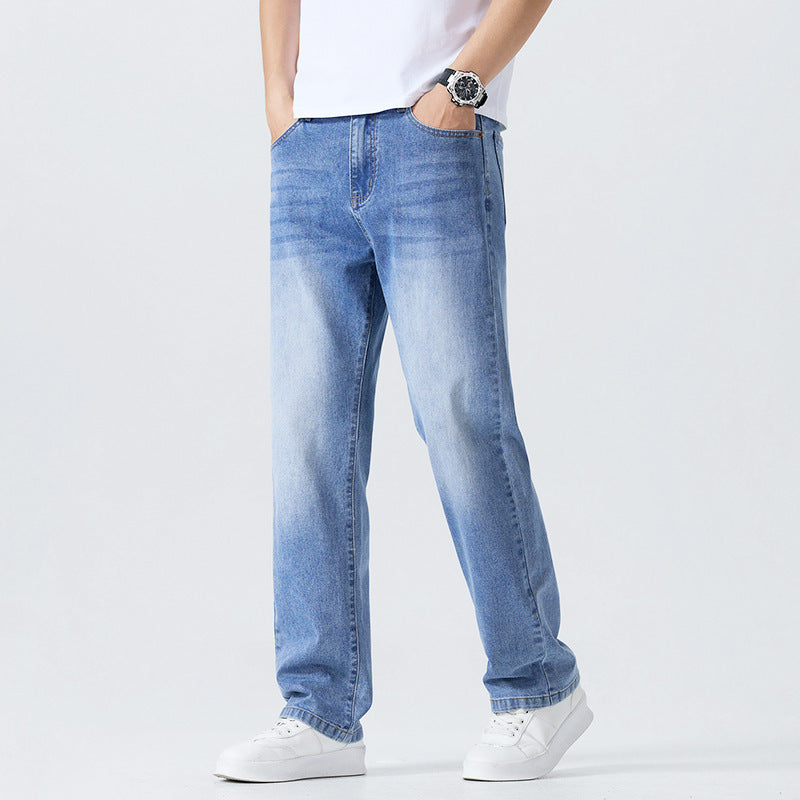 Washed Cleanfit Men's Light Blue Jeans - Lootquake