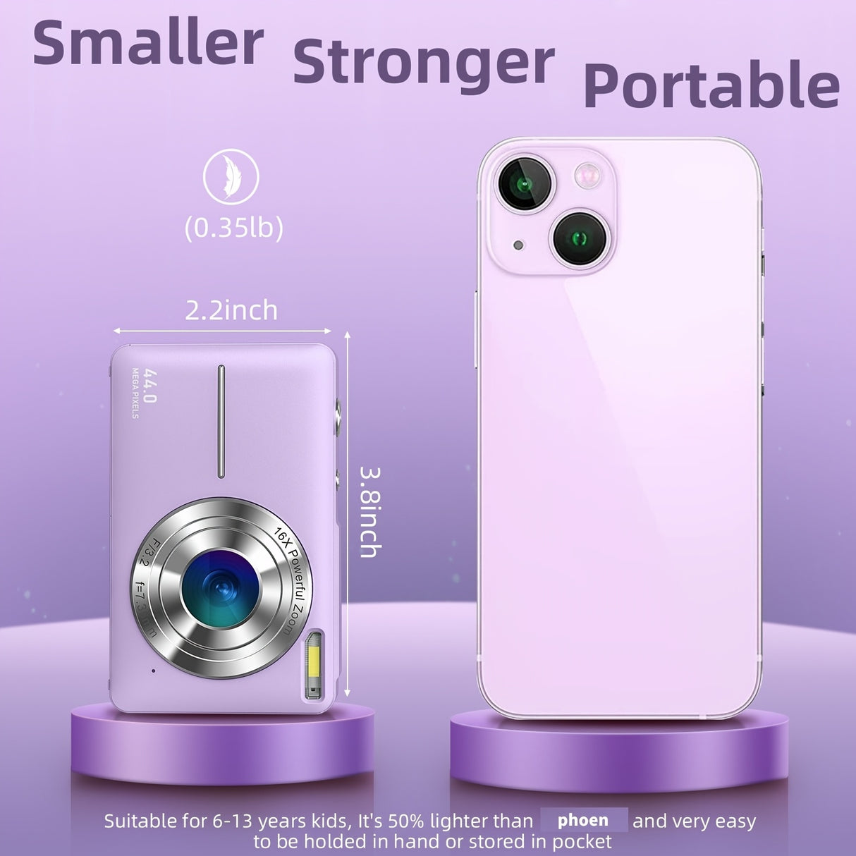 Cámara digital HD para vlogs: Zoom digital 16x, 1080P, cámara digital HD, pantalla LCD de 2,4 pulgadas, recargable, ideal para videoblogs, fotografía y webcam. Ideal para regalar en Acción de Gracias, Navidad y Año Nuevo.