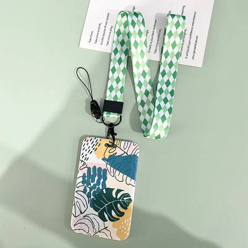Green Plant Series Simple Fashion Lanyard Card Cover - Lootquake