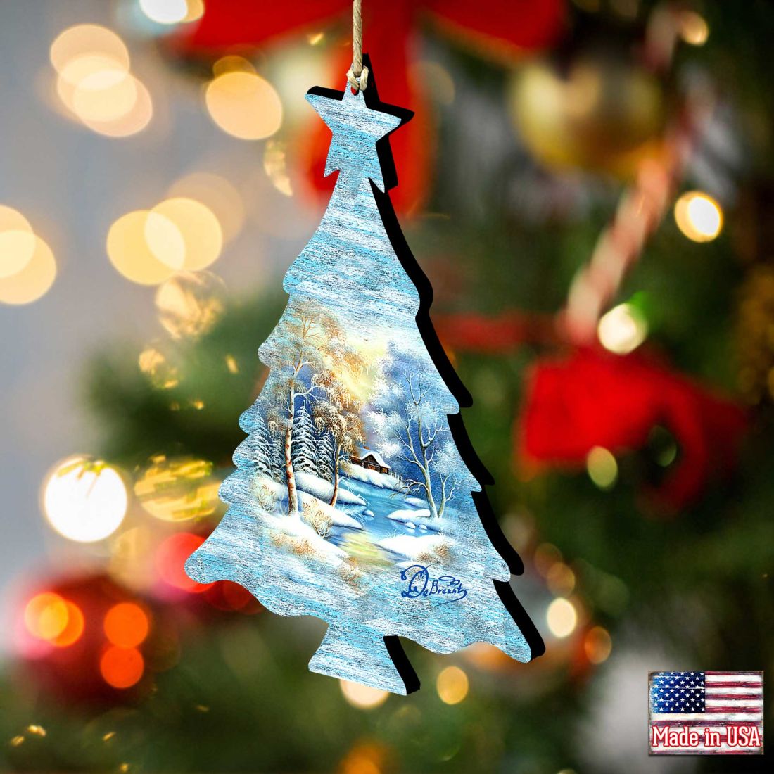 Adornos de madera para árbol de invierno de G. DeBrekht - Decoración navideña - 8198812