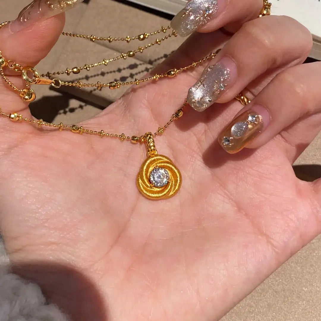 Romantic Eternal Love Mobius Brushed Rose Pendant - Lootquake