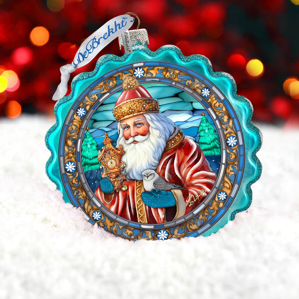 Adorno de cristal con forma de corona navideña de G. Debrekht - Decoración navideña - 759-063