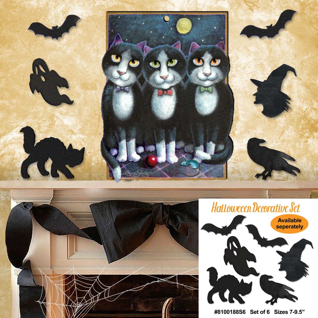 Boys Night Out Holiday Door Decor by Laura Seeley - Pets Dog and Cats Decor - 8512052H