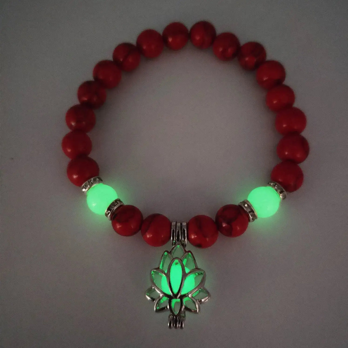 Energy Luminous Lotus Natural Stone Bracelet Yoga Healing Luminous Glow In The Dark Charm Beads Bracelet For Men Women Prayer Buddhism - Lootquake
