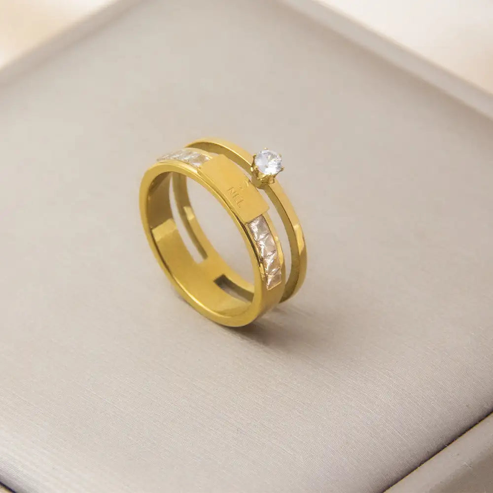 Non-fading Special Interest Light Luxury Fashion Double-layer Ring - Lootquake