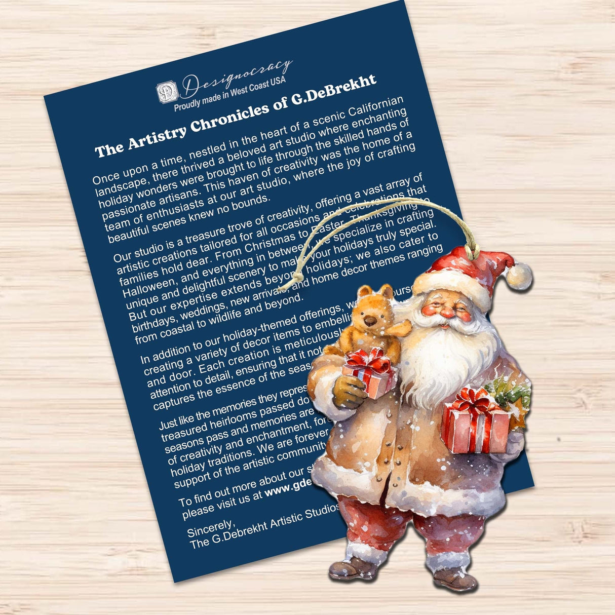 Adornos decorativos de madera de Papá Noel de 3 de G. Debrekht - Decoración navideña - 8091009-S3