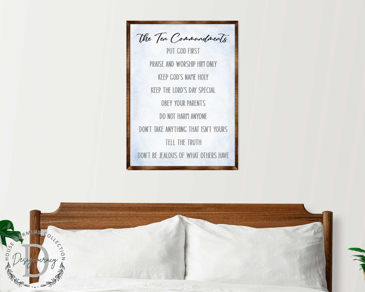 The Ten Commandments - Wooden Religious wall art - living room wall decor Christian wall art - Scripture sign - Bible Verse - Bible quotes - 310344