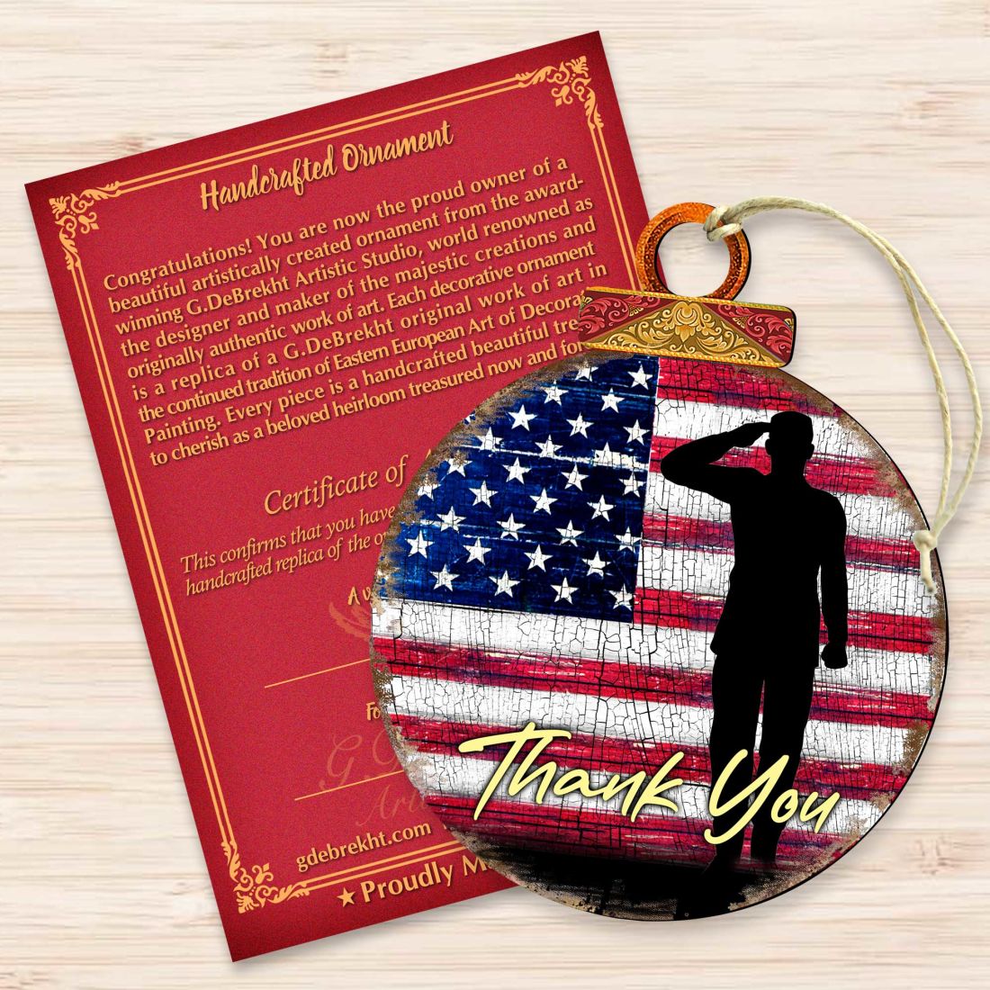 Veterans Appreciation Wooden Ornaments - International Decor - 8187102