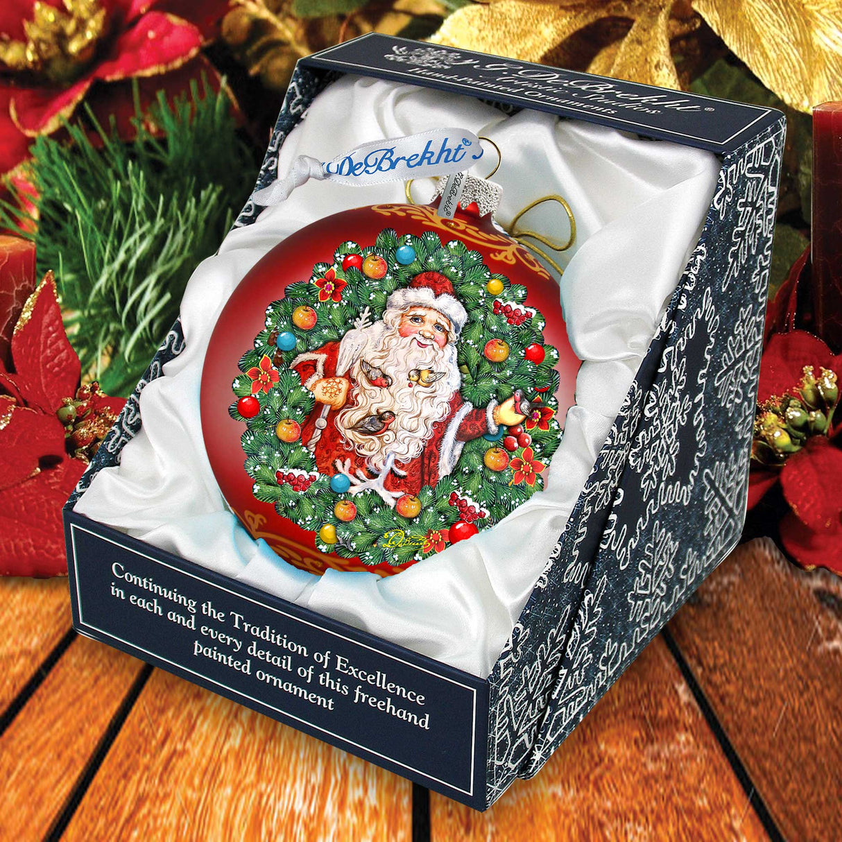 Adorno de cristal de Papá Noel, el susurrador de pájaros, edición limitada, de G. DeBrekht - Decoración navideña - 73914