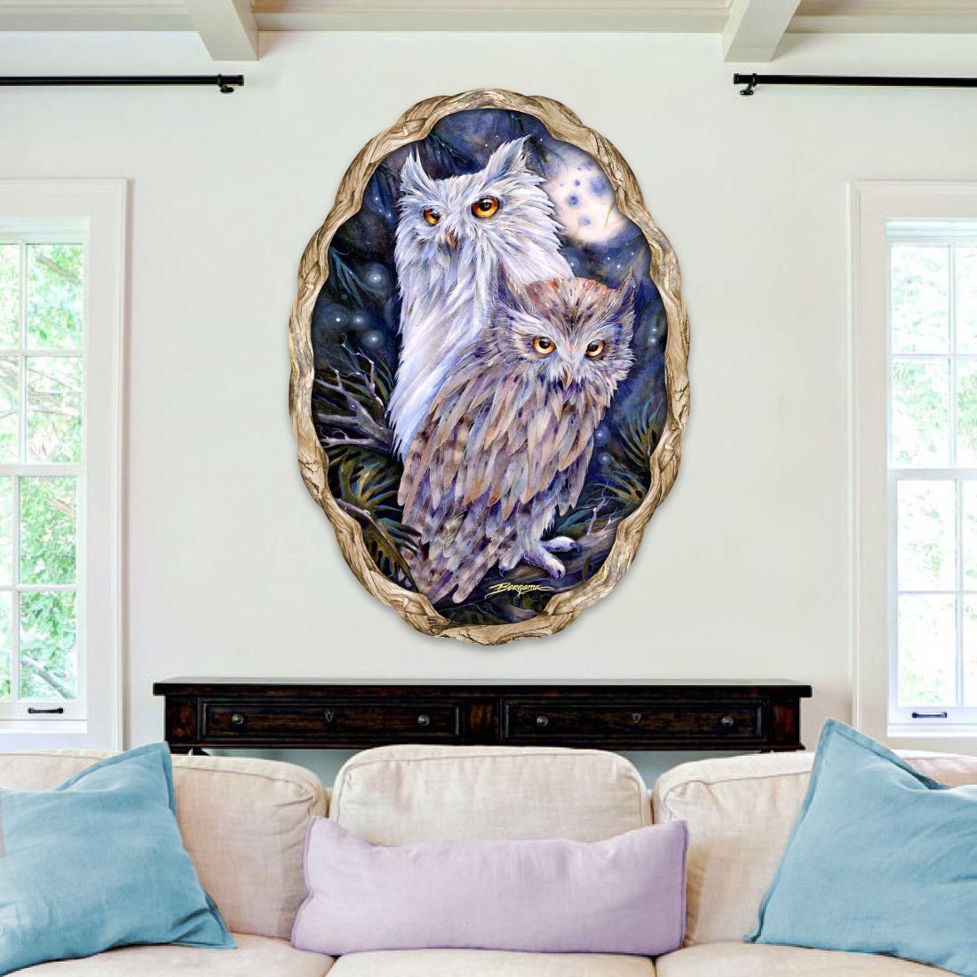 Night Watch Owls Wildlife Wall Art - J. Bergsma - Wildlife Holiday Decor - 8591902W-JB