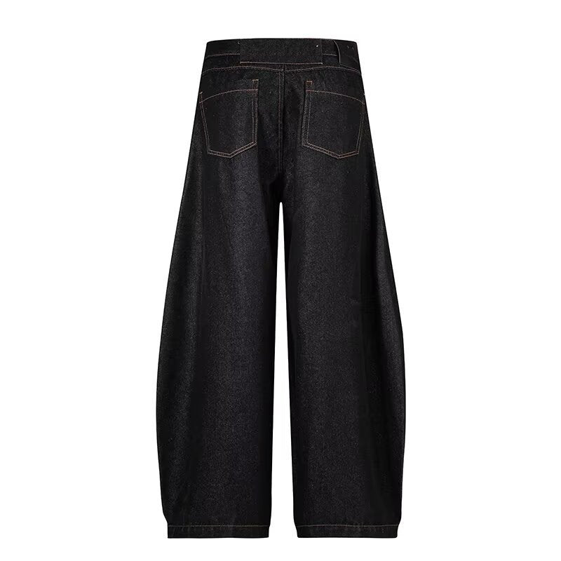 High Waist Dark Blue Wide Leg Jeans - Lootquake