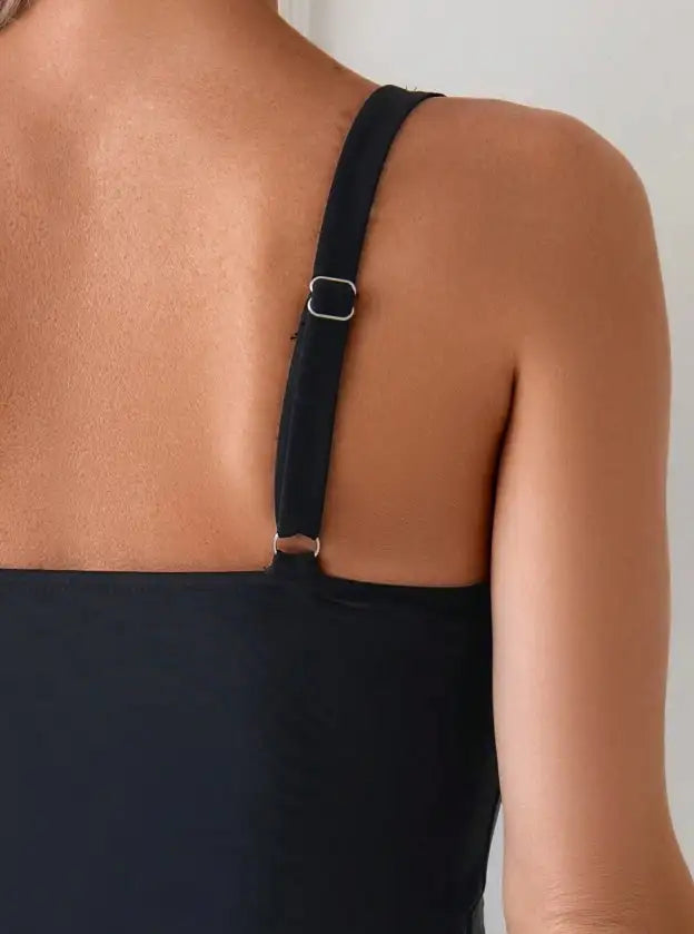 Women's Two-piece Casual Swimsuit P237 Black - Lootquake