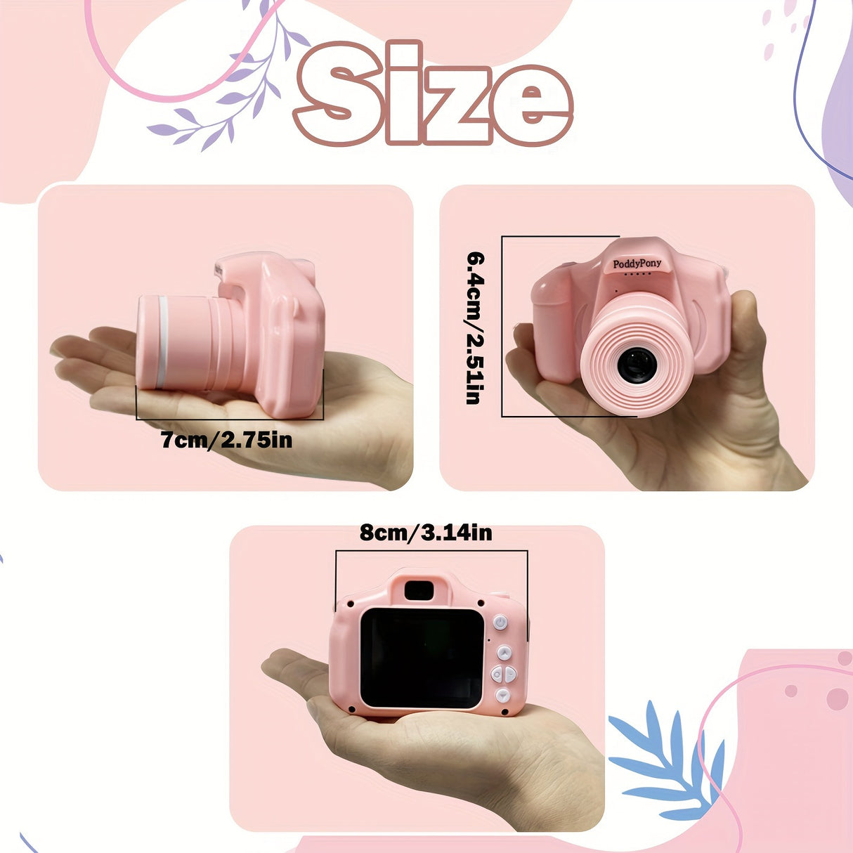 Appareil photo numérique pour enfants 32 Go - Portable, objectif long, vidéo HD, design adapté aux tout-petits - Cadeau idéal pour un anniversaire, un festival ou Noël pour les jeunes photographes