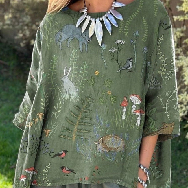 Camiseta de manga larga con estampado 3D para mujer