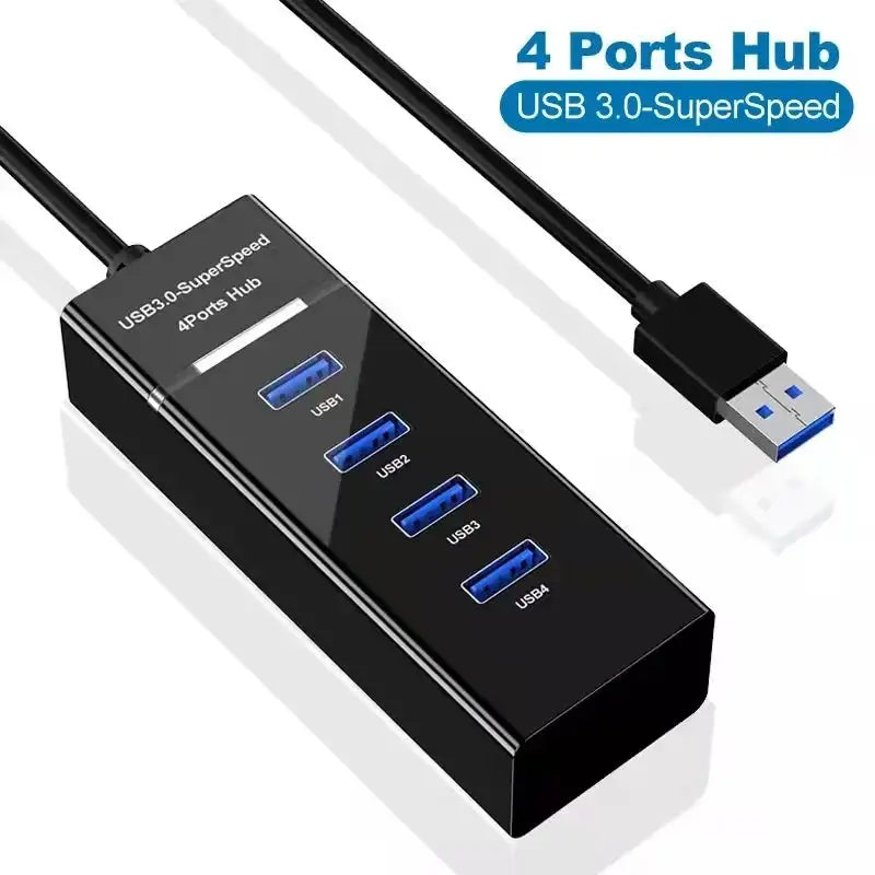 4 In 1 2.0 3.0 USB HUB Splitter High Speed Multi Splitter USB Adapter Expander Cable For Desktop PC Laptop Adapter USB HUB - Lootquake