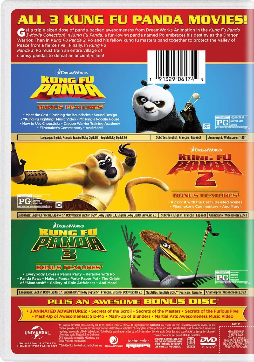 Kung Fu Panda: 3-Movie Collection (DVD) - Lootquake