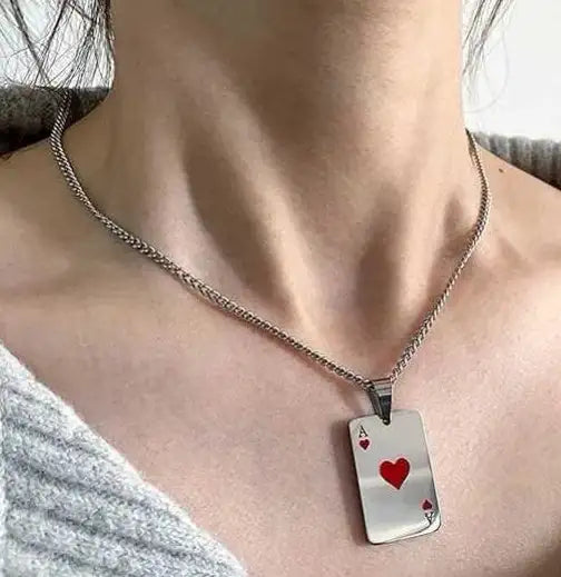 Couple Instagram Style Poker Pendant Necklace - Lootquake