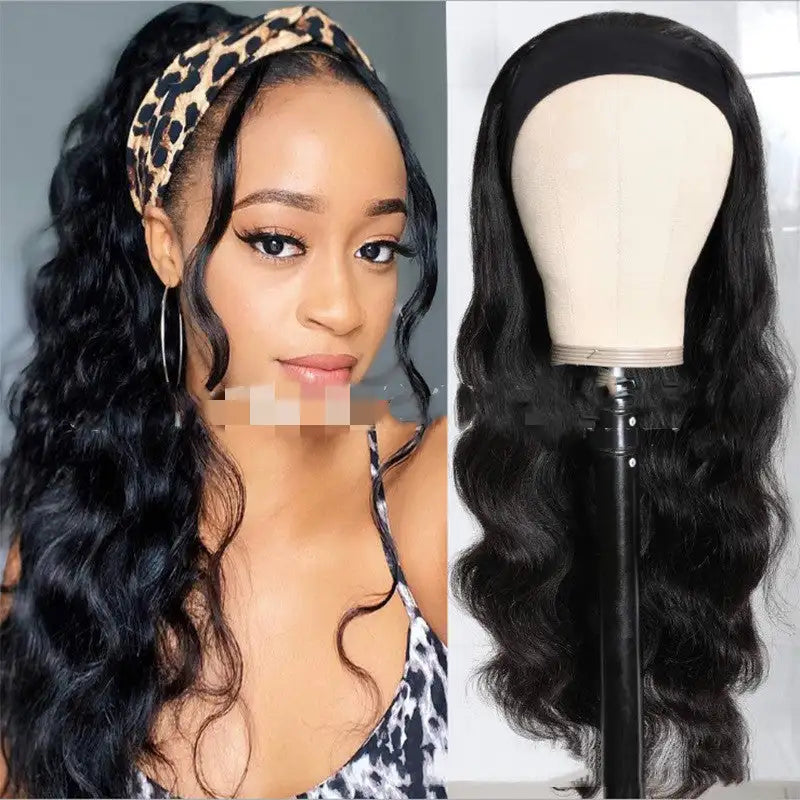Women's New Ice Silk Hair With Head Cover Long Curly Wig - Lootquake