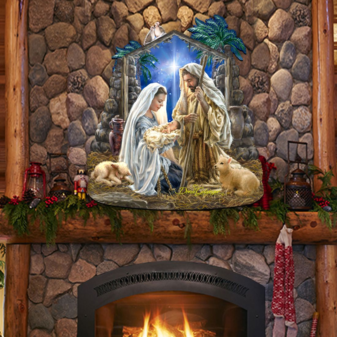 Decoración para puerta del Nacimiento "Gloria a Dios" de D. Gelsinger - Decoración navideña del Nacimiento - 8461010H-1722