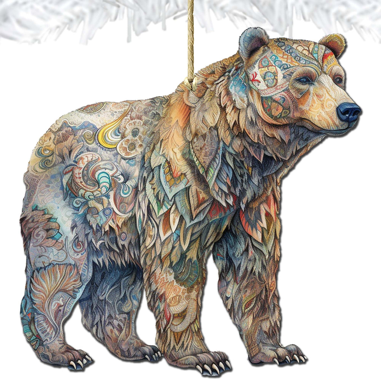 Adornos de madera de oso majestuoso de Alaska de G.Debrekht - Decoración navideña con temática de vida silvestre - 8710106-1