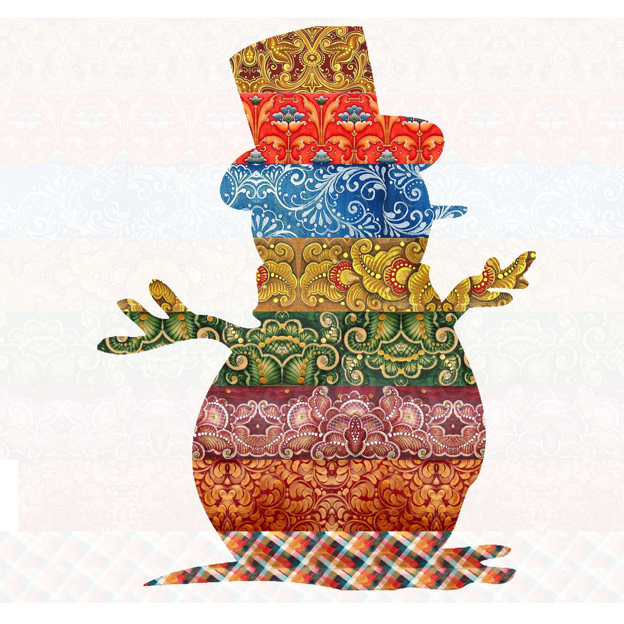 Country Quilted Snowman Door Decor by G. DeBrekht - Christmas Santa Snowman Decor - 8198801-2H