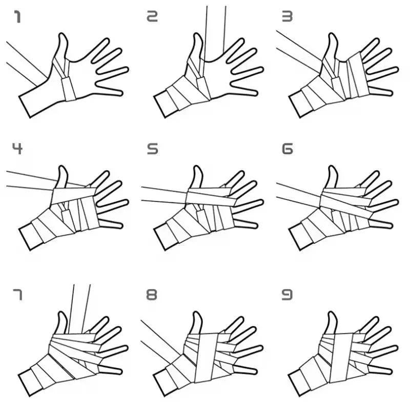 2PCS 1.5/2/3/5M Boxing Training Bandages Cotton Sports Bandages Sanda Kick Boxing Mma Hand Gloves Wraps Belt Boxing Sports Strap