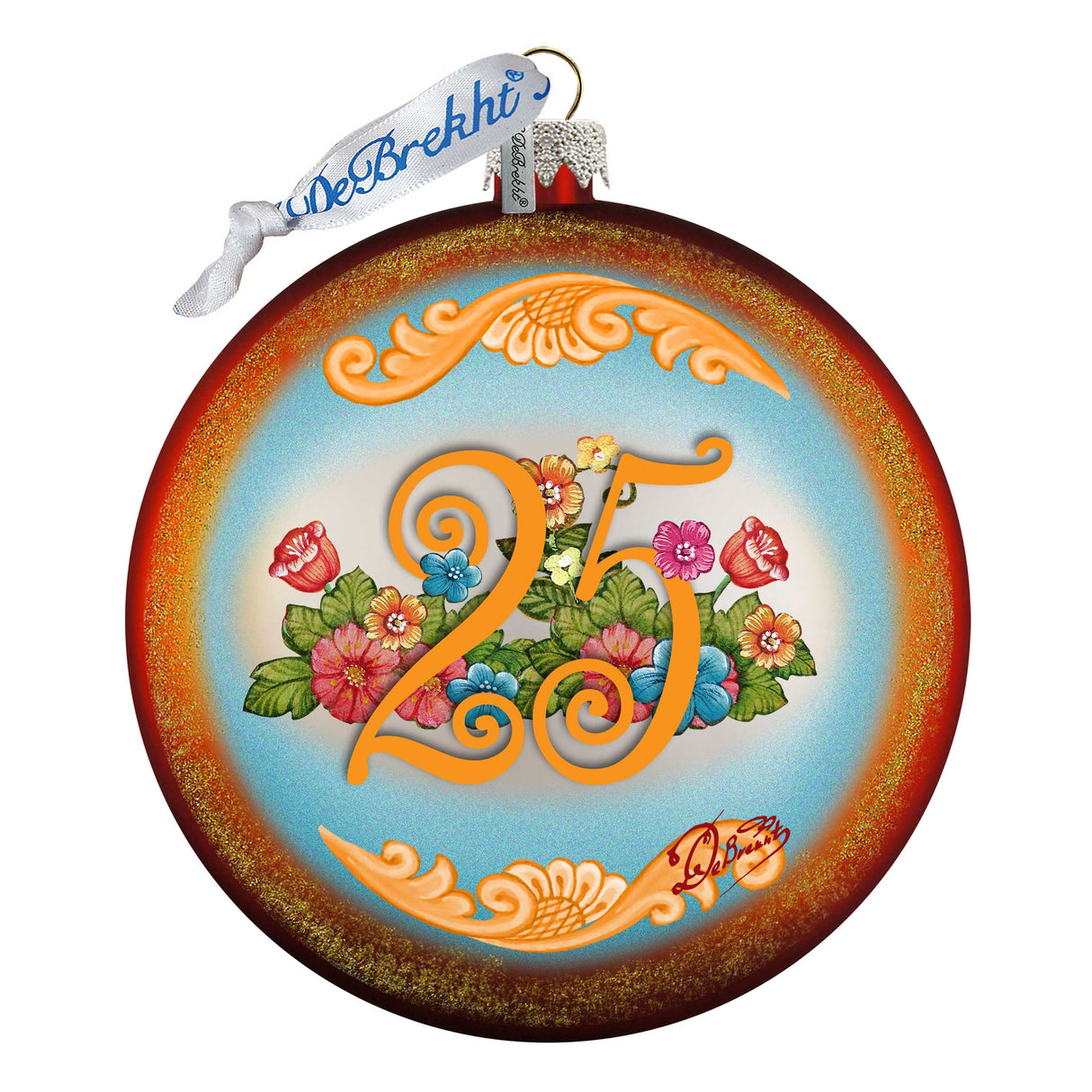 Adorno de cristal del 25.º aniversario de G. Debrekht - Decoración navideña - 744-018