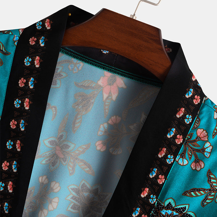 Men's Beach Style Casual Short Sleeve Shirt Pants Set - Lootquake