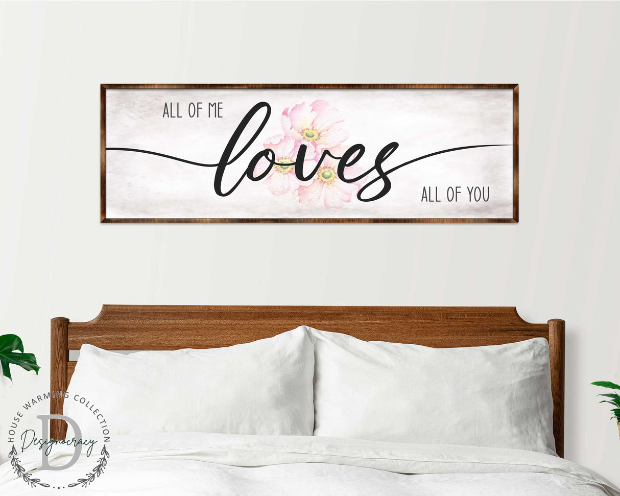 Todo de mí te ama a todo de ti - Decoración de madera para el hogar - Letrero para dormitorio principal - Regalo para el hogar - Regalo para parejas - Decoración rústica - 310321