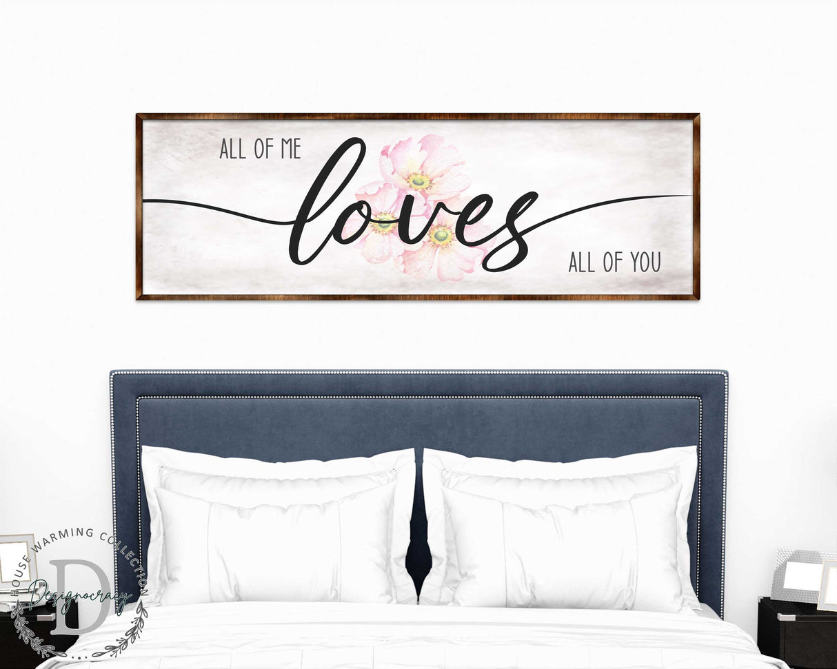 Todo de mí te ama a todo de ti - Decoración de madera para el hogar - Letrero para dormitorio principal - Regalo para el hogar - Regalo para parejas - Decoración rústica - 310321