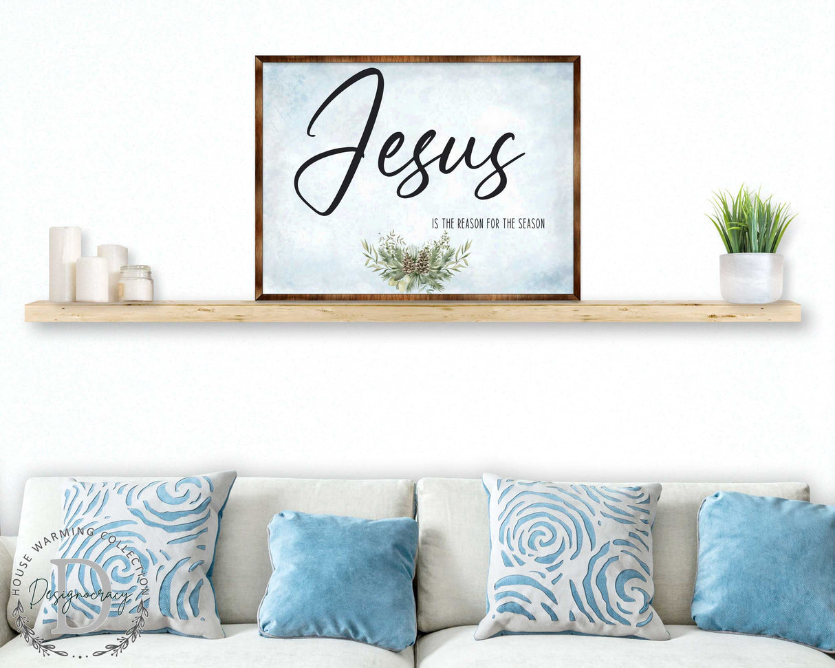 Jesus Sign - Wooden Religious Wall Art - Christian Sign - Modern farmhouse sign - Mantel decoration - Bible Sign - Dining Room Sign - Contemporary wall art - 310351