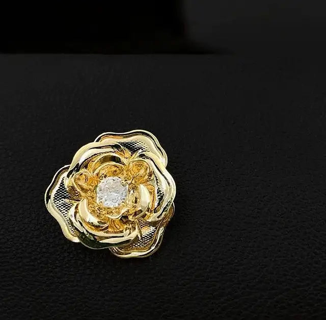 Retro Camellia Zircon Needle - Lootquake