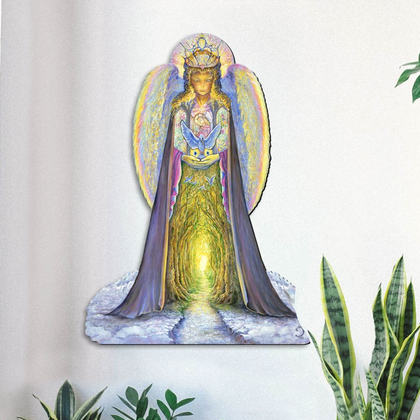 The Angel and The Blue Cat Oversized Decor by Josephine Wall - Christmas Decor - 845623H-JW