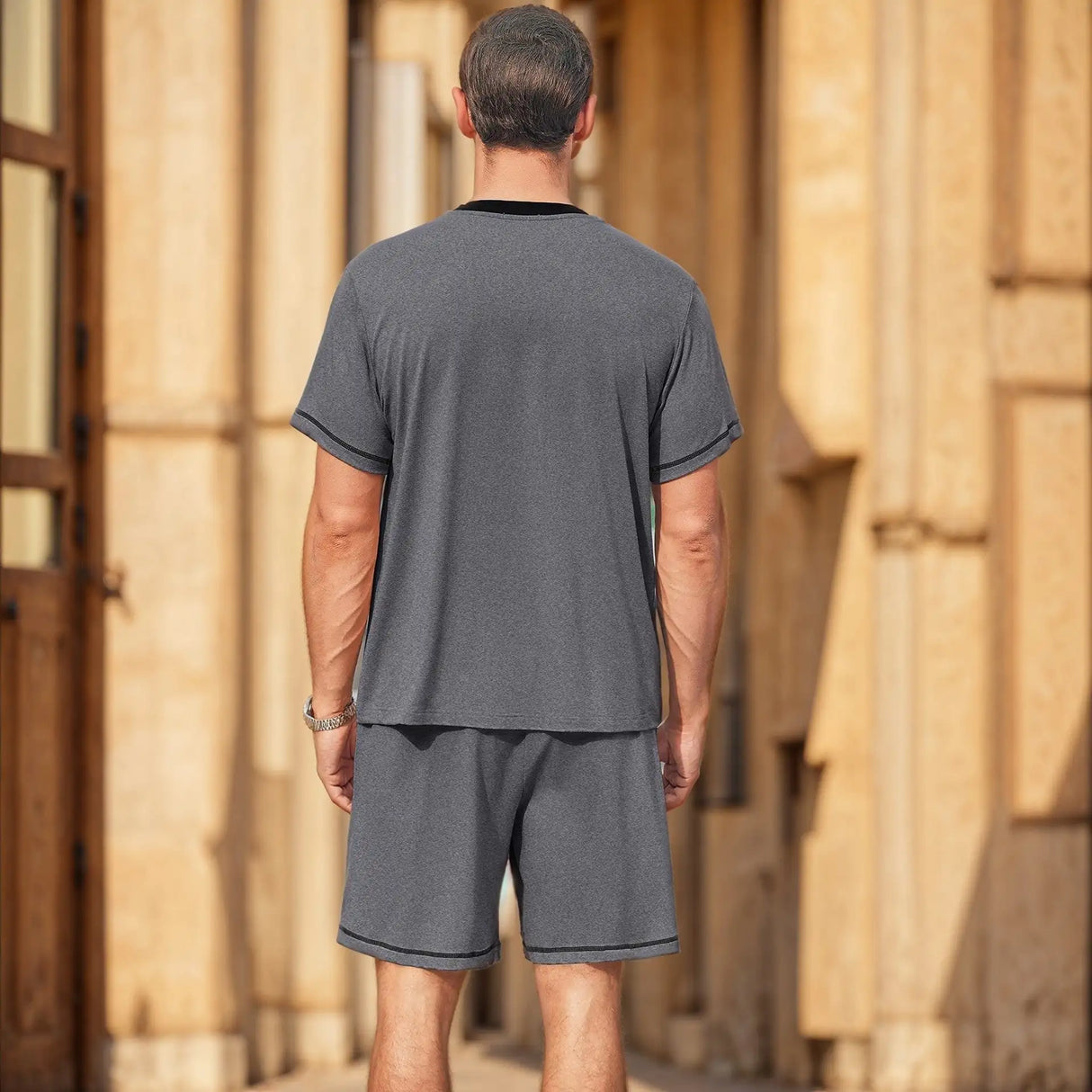 Men's Casual Suit Short-sleeved Shorts Two-piece Set - Lootquake