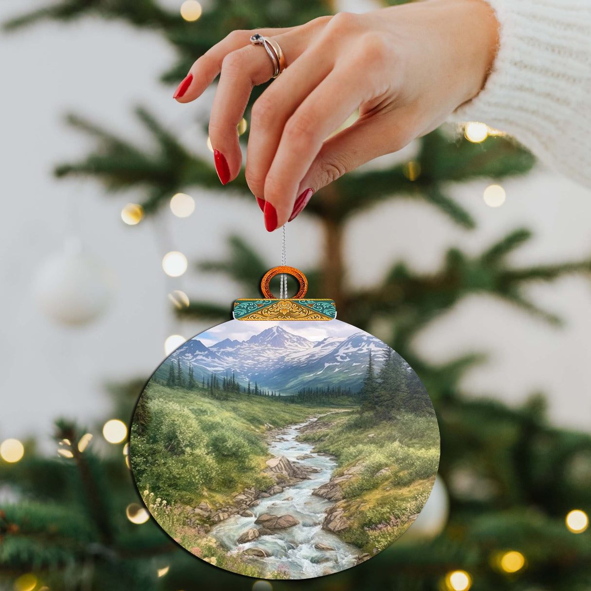 Adornos de madera de la naturaleza de Alaska de G.Debrekht - Decoración navideña de vida silvestre - 870076